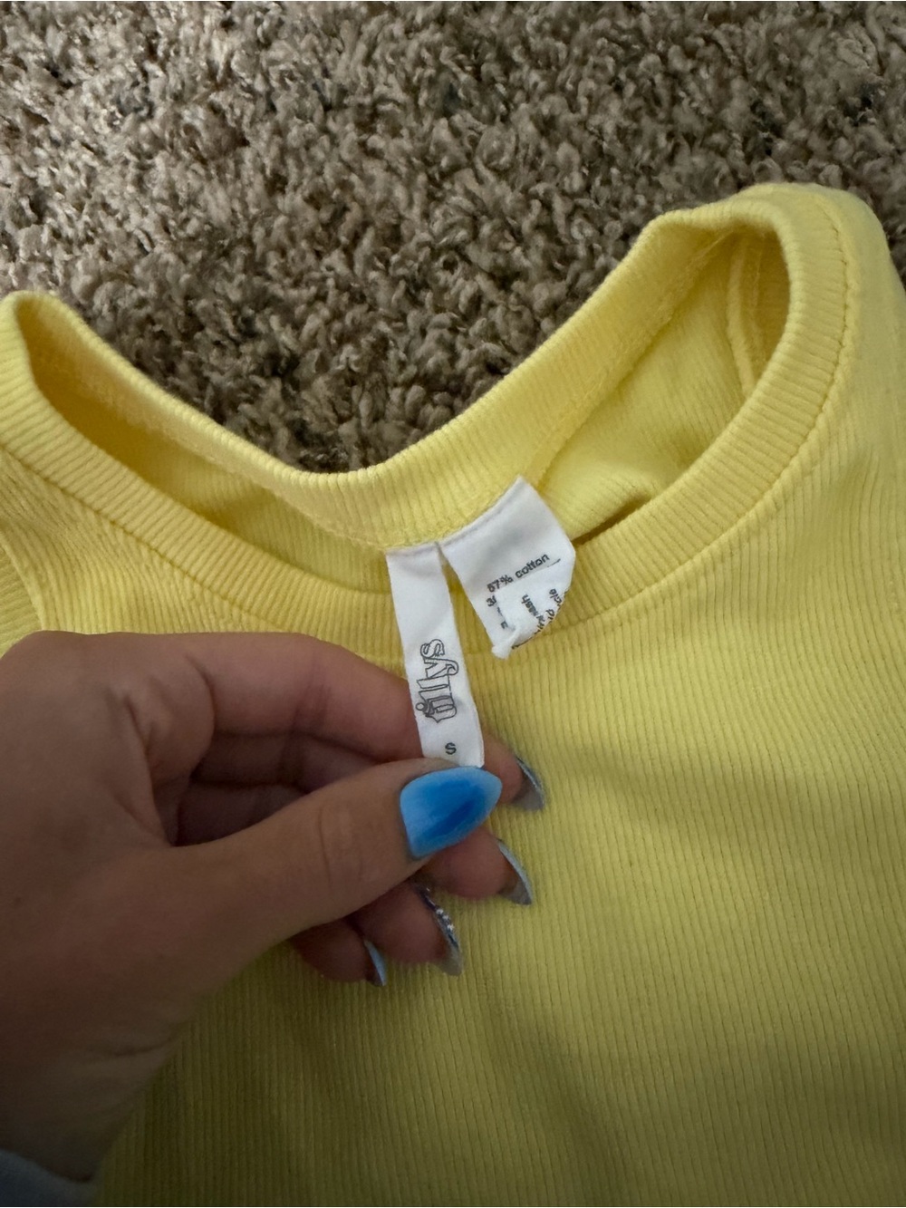 Tilly's Yellow Ribbed Tank Top - Picture 2 of 3